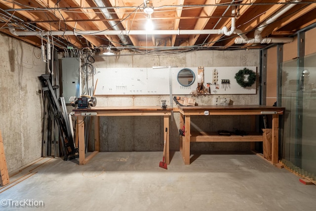 2803 Monterra Dr, Spring Grove, IL 60081 - unfinished basement with a workshop area and electric panel