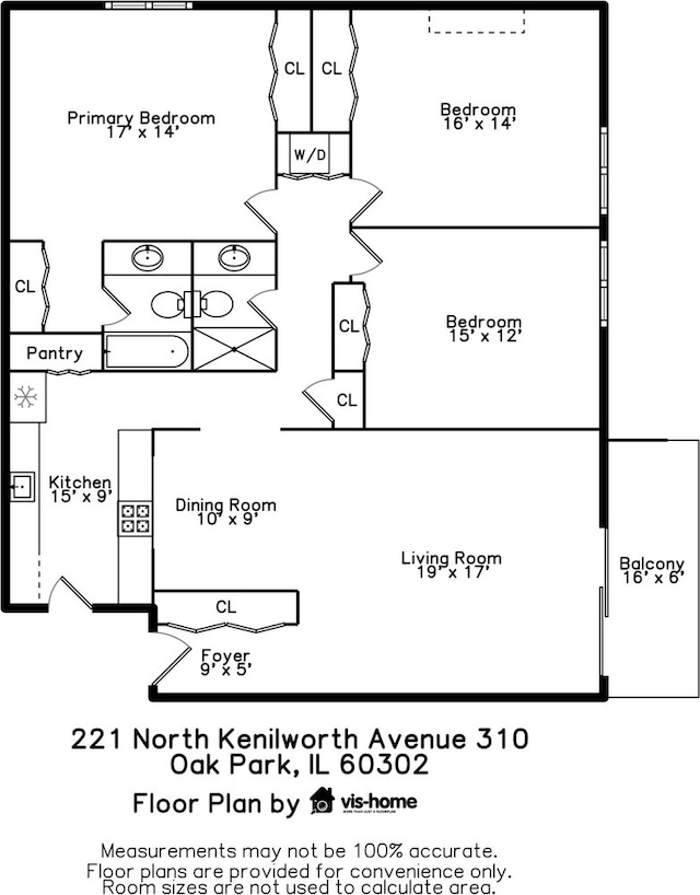 221 N Kenilworth Ave Unit 310, Oak Park, IL 60302 - property floor plan