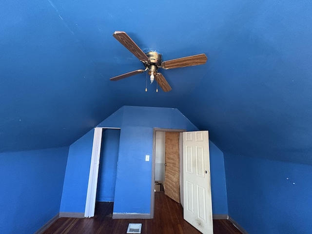 1649 N Latrobe Ave, Chicago, IL 60639 - bonus room with baseboards, a ceiling fan, wood finished floors, and lofted ceiling