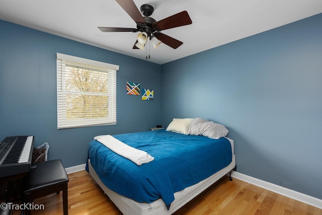 27W137 Chestnut Ln, Winfield, IL 60190 - bedroom with baseboards, ceiling fan, and wood finished floors