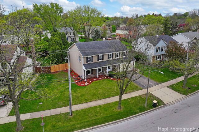 aerial view of residential area