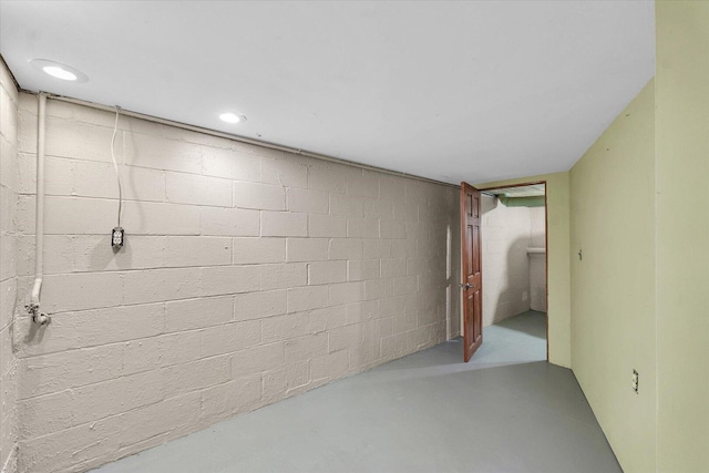 view of finished below grade area