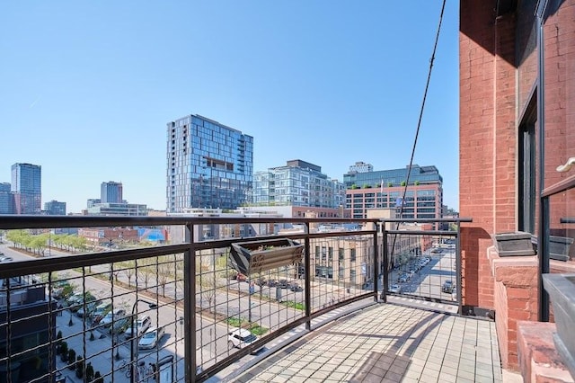 balcony with a view of city