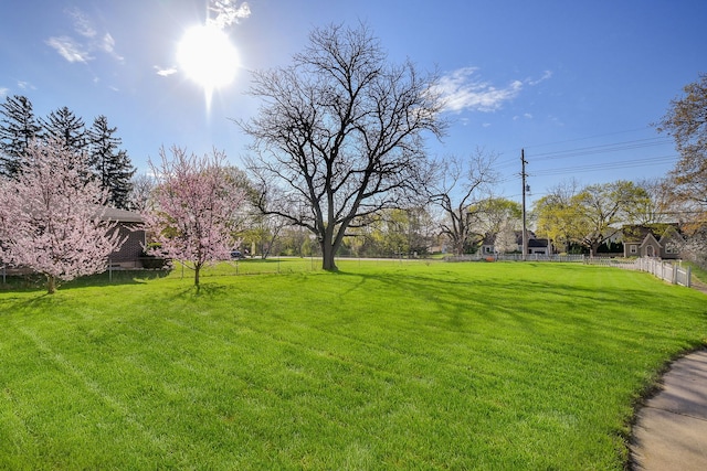 view of yard with fence