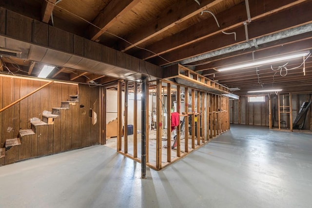 2214 Gilead Ave, Zion, IL 60099 - below grade area featuring stairway and wooden walls
