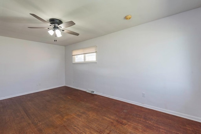 2214 Gilead Ave, Zion, IL 60099 - empty room featuring baseboards, visible vents, wood finished floors, and ceiling fan
