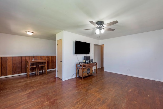 2214 Gilead Ave, Zion, IL 60099 - living room featuring baseboards, wood finished floors, and a ceiling fan