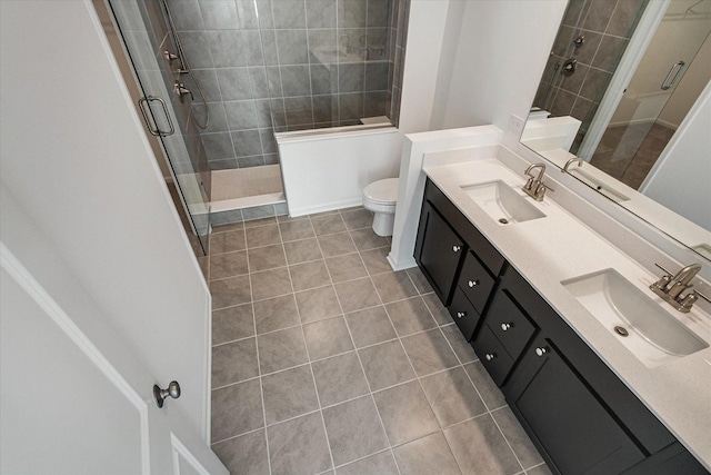 4 Harborside Way, Hawthorn Woods, IL 60047 - full bathroom featuring a stall shower, toilet, tile patterned flooring, and a sink