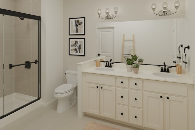 4 Harborside Way, Hawthorn Woods, IL 60047 - bathroom with double vanity, a stall shower, and tile patterned floors