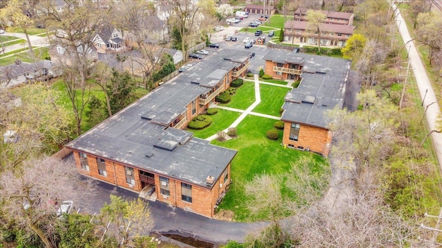drone / aerial view with a residential view
