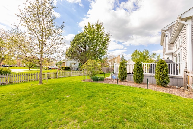 view of yard featuring a deck