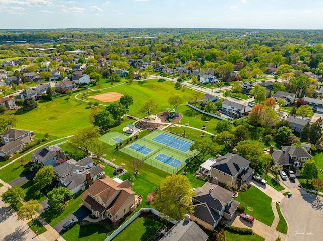 aerial view of residential area