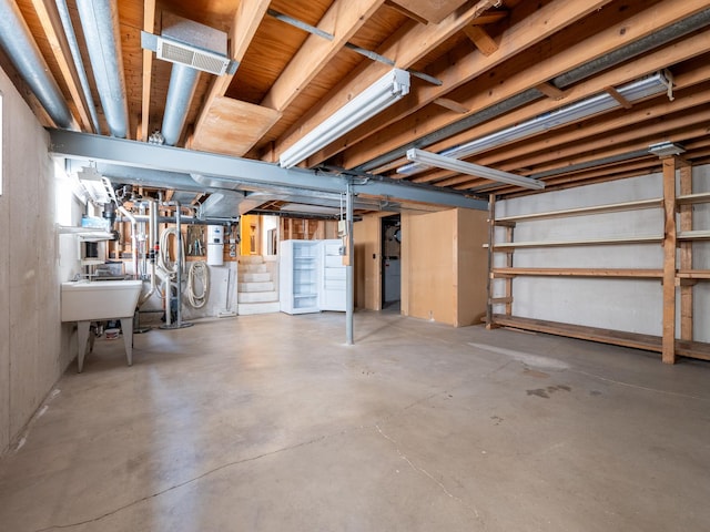 unfinished basement with stairway