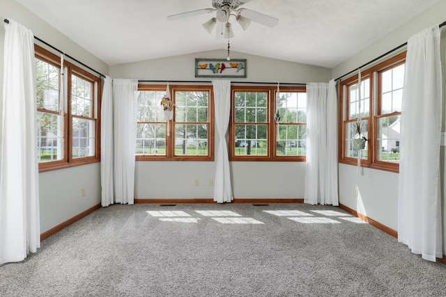 unfurnished sunroom with visible vents