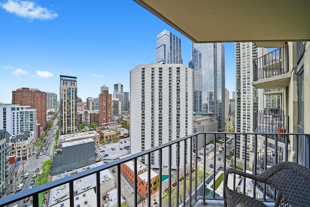 balcony featuring a city view