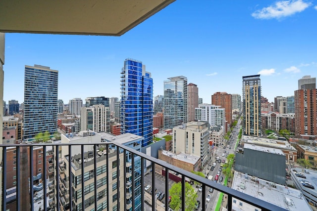 balcony with a view of city