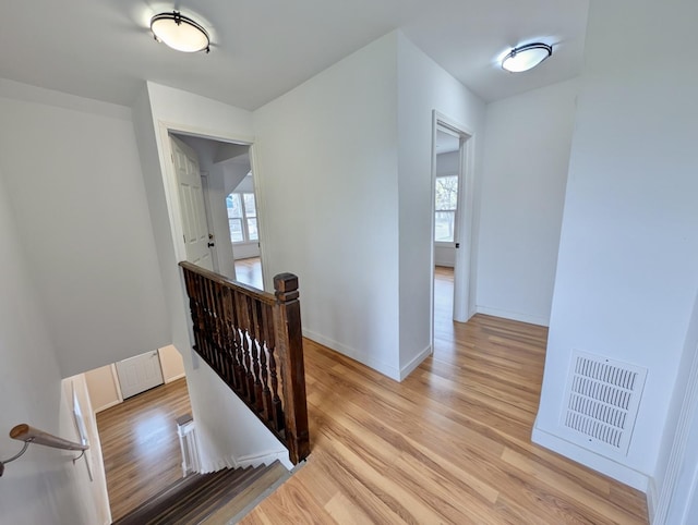 257 Orchard Ave, Kankakee, IL 60901 - hall with an upstairs landing, light wood-type flooring, healthy amount of natural light, and baseboards