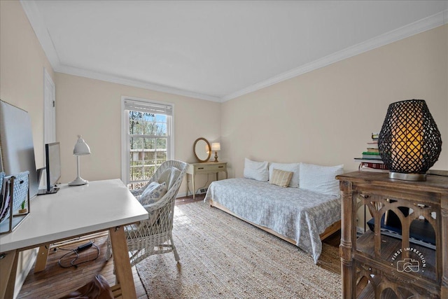 bedroom featuring ornamental molding