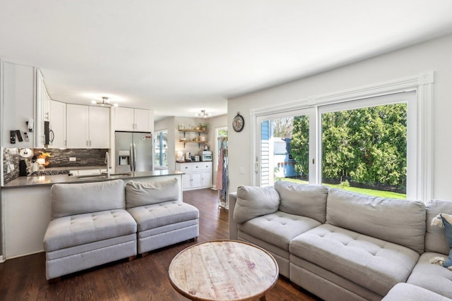 1462 Belle Haven Dr, Grayslake, IL 60030 - living room with plenty of natural light and dark wood-style floors