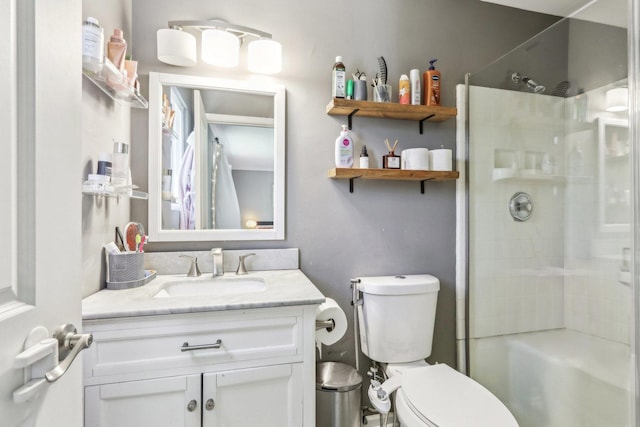 1462 Belle Haven Dr, Grayslake, IL 60030 - bathroom featuring a shower, vanity, and toilet