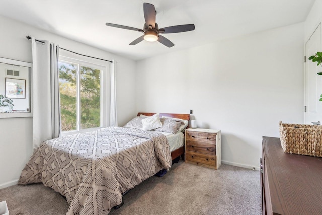 1462 Belle Haven Dr, Grayslake, IL 60030 - bedroom featuring light colored carpet, baseboards, and a ceiling fan