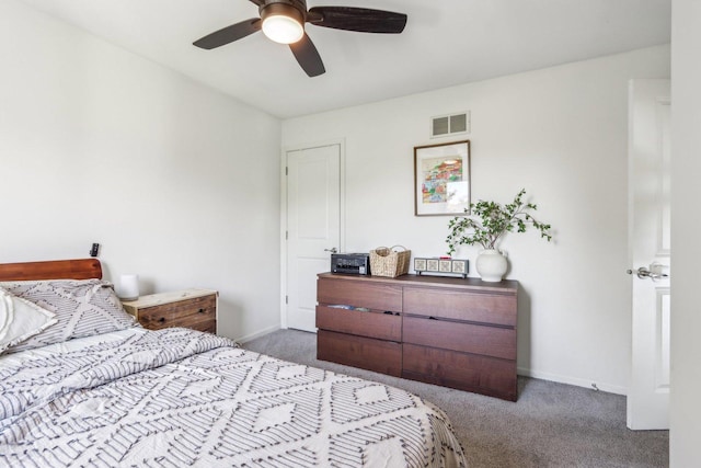 1462 Belle Haven Dr, Grayslake, IL 60030 - carpeted bedroom with baseboards and a ceiling fan