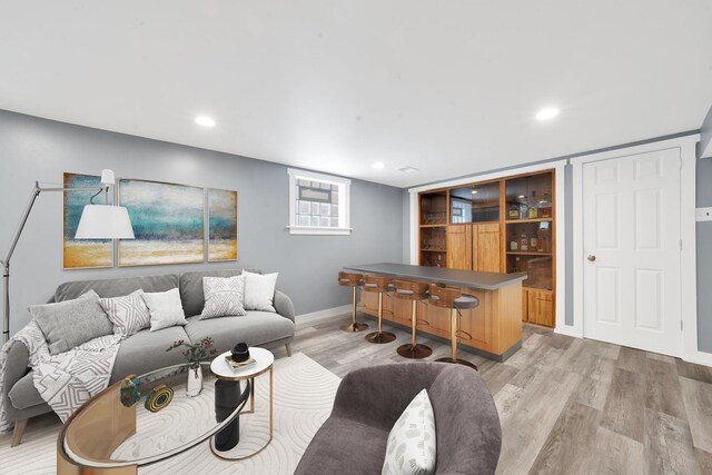 7022 W 64th St, Chicago, IL 60638 - living area with light wood-type flooring, recessed lighting, and baseboards