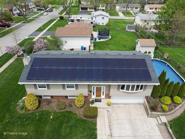 birds eye view of property featuring a residential view