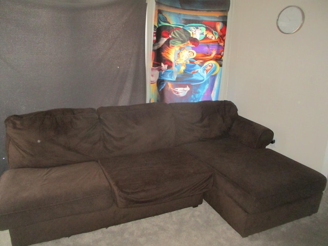 living room featuring carpet floors