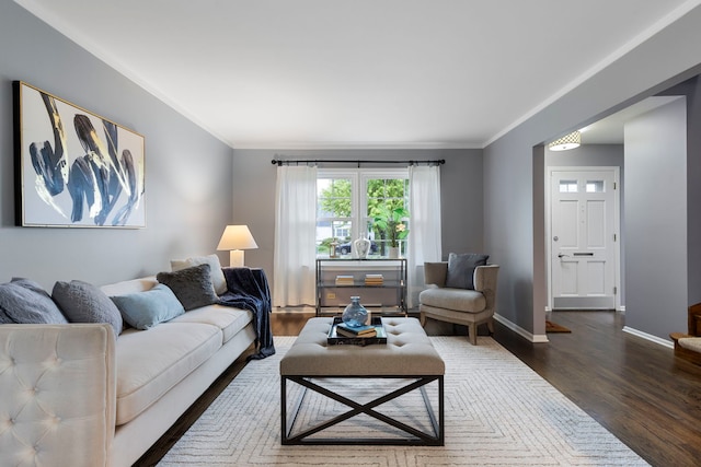 2011 Brentwood Rd, Northbrook, IL 60062 - living area featuring wood finished floors, ornamental molding, and baseboards