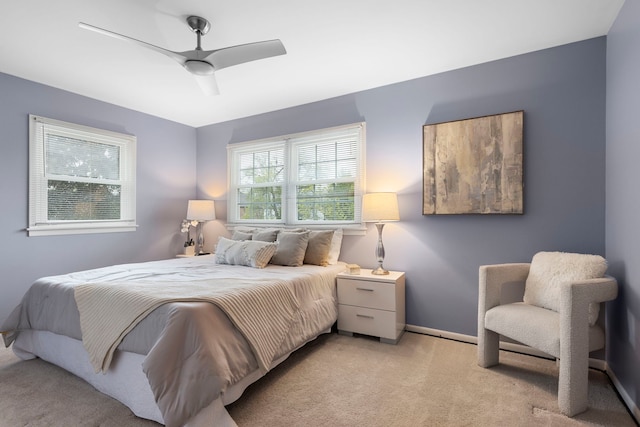 2011 Brentwood Rd, Northbrook, IL 60062 - bedroom with light colored carpet, a ceiling fan, and baseboards