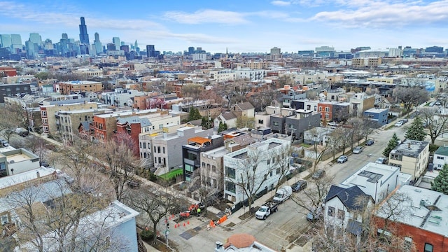 bird's eye view featuring a view of city