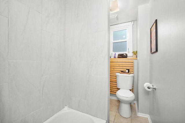 bathroom featuring tile patterned floors, visible vents, and toilet