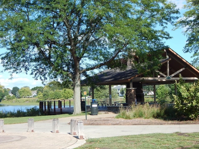 2245 Lakeside Dr, Aurora, IL 60504 - surrounding community with a gazebo and a water view