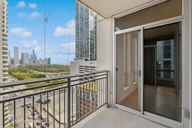 balcony featuring a city view