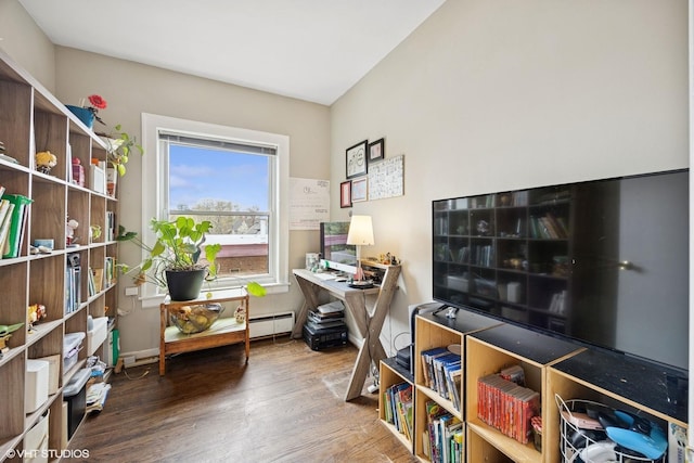 938 Washington Blvd Unit 3W, Oak Park, IL 60302 - home office with baseboard heating and wood finished floors