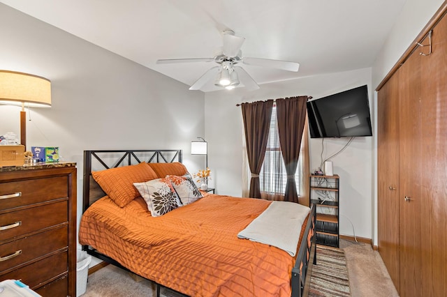 14004 Whipple St, Blue Island, IL 60406 - bedroom with a closet, carpet, and ceiling fan