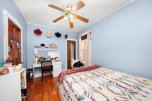 1314 S 59th Ct, Cicero, IL 60804 - bedroom with ceiling fan, wood finished floors, and ornamental molding