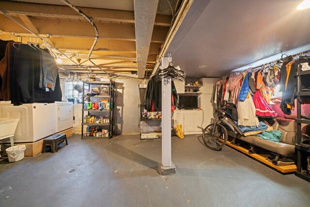 1314 S 59th Ct, Cicero, IL 60804 - unfinished basement with independent washer and dryer