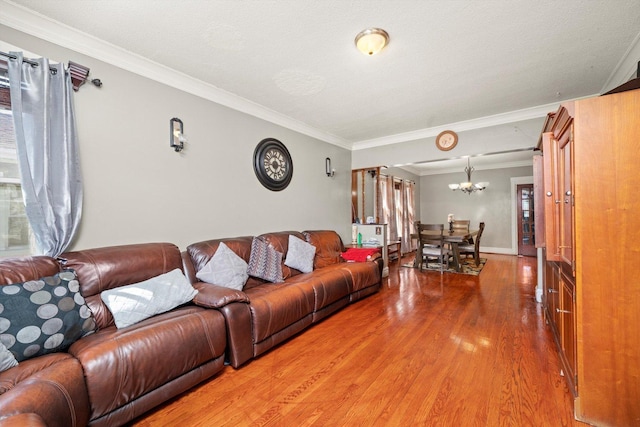 1314 S 59th Ct, Cicero, IL 60804 - living area with an inviting chandelier, crown molding, and wood finished floors