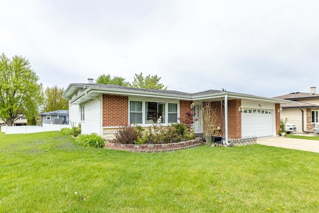 750 Evergreen Ln, Bartlett, IL 60103 - ranch-style house featuring brick siding, driveway, and a garage