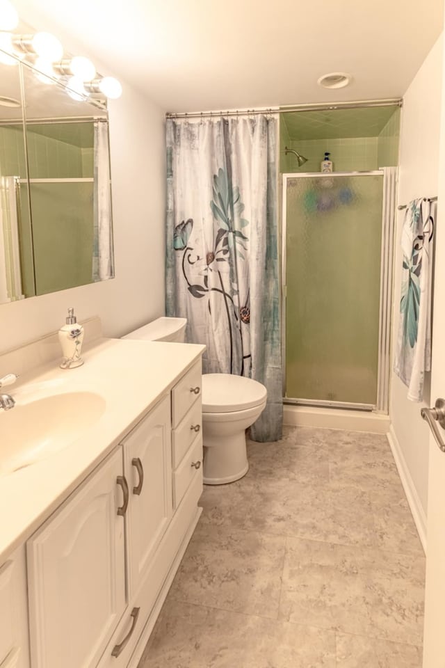 750 Evergreen Ln, Bartlett, IL 60103 - full bathroom featuring a shower stall, vanity, and toilet