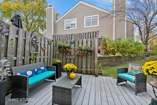 1352 N Knollwood Dr, Palatine, IL 60067 - deck featuring fence and an outdoor living space