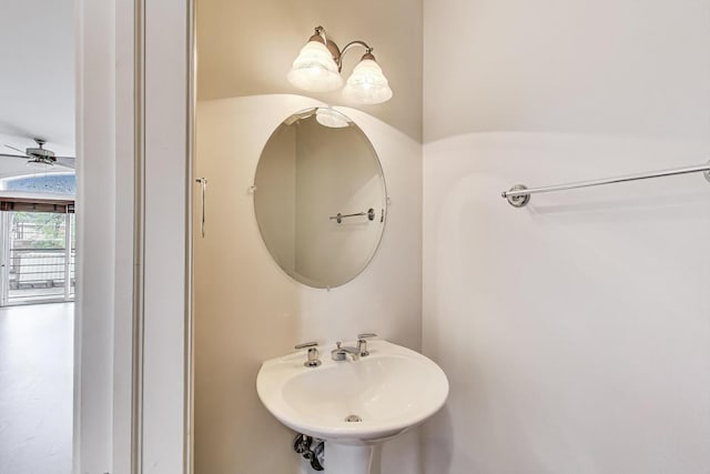 5350 N Damen Ave Unit F, Chicago, IL 60625 - bathroom featuring a sink and ceiling fan