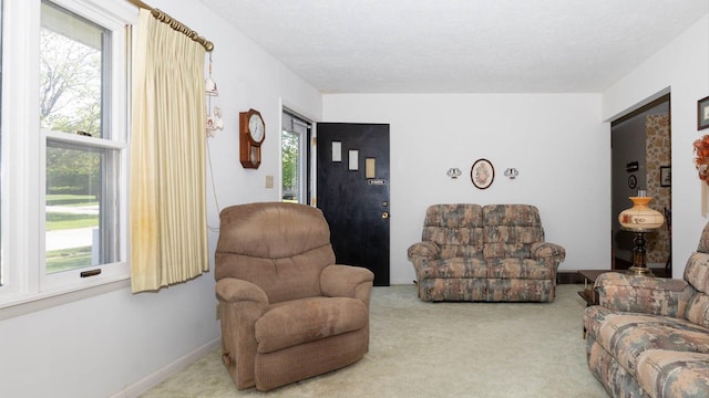view of carpeted living area