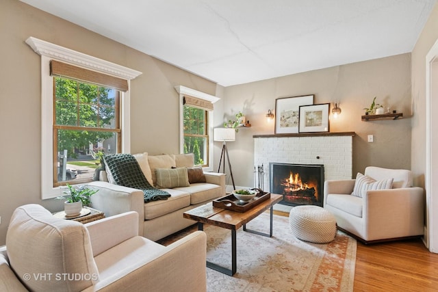 122 Logan Ave, Geneva, IL 60134 - living room with wood finished floors and a fireplace