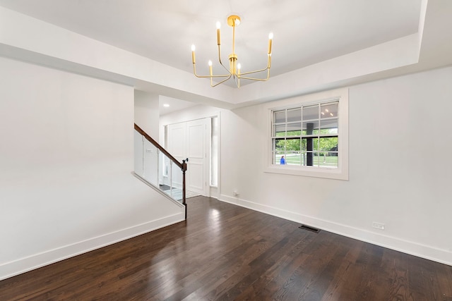 1100 Leicester Rd, Elk Grove Village, IL 60007 - spare room with a chandelier, wood finished floors, and stairs