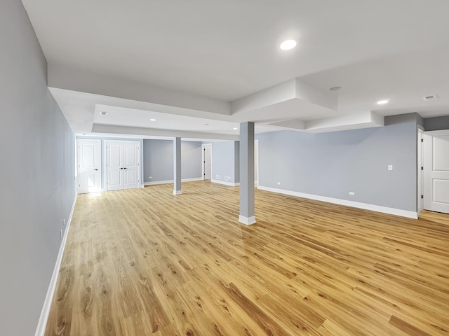 946 Partridge Cir, Marengo, IL 60152 - finished below grade area featuring baseboards, recessed lighting, and light wood-style flooring
