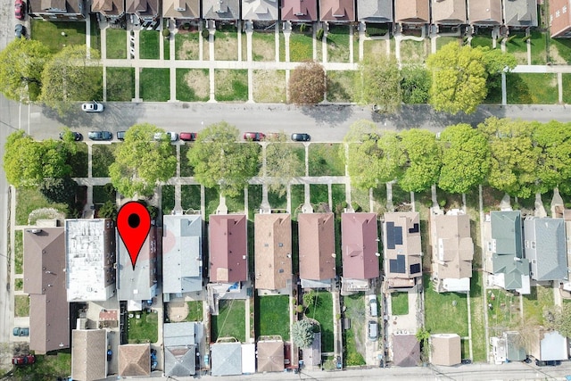 drone / aerial view with a residential view