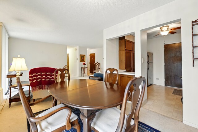 dining area with a ceiling fan